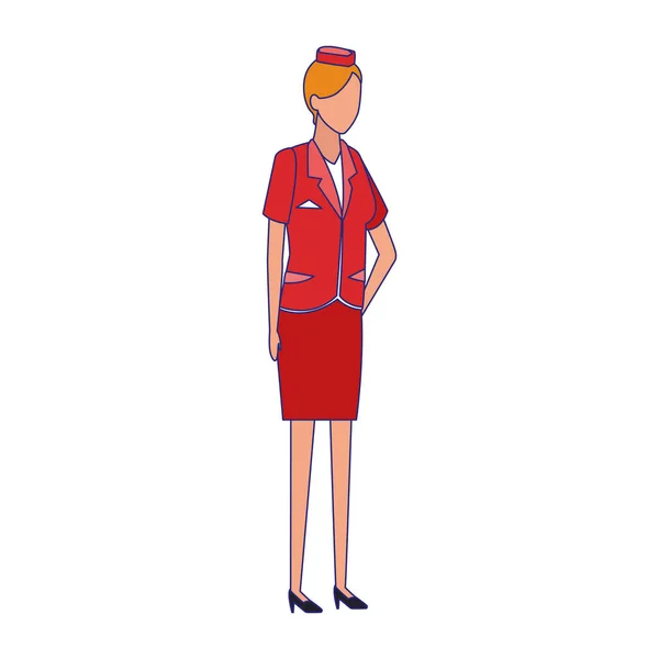 Air hostess standing icon, flat design — 스톡 벡터