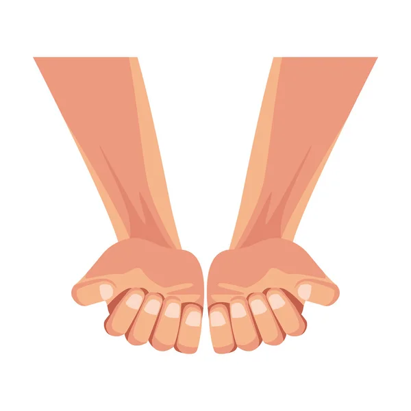 Händer som visar naglar ikon, färgglad design — Stock vektor