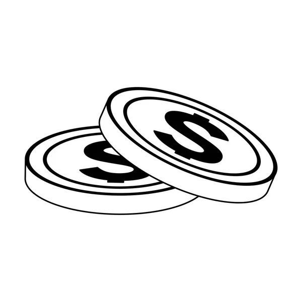 Ikona monet pieniężnych, płaski design — Wektor stockowy