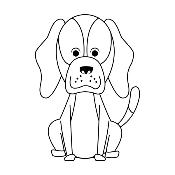 Icône de chien mignon, design plat — Image vectorielle