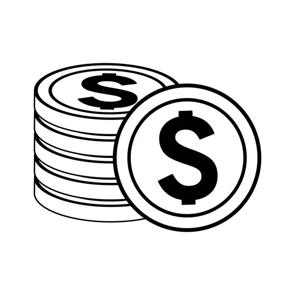 Monnaie pièces icône — Image vectorielle
