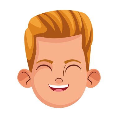 çizgi film çocuğu gülen ikon, renkli tasarım