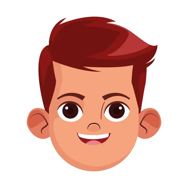 Happy boy face icon, colorful design — Stock Vector