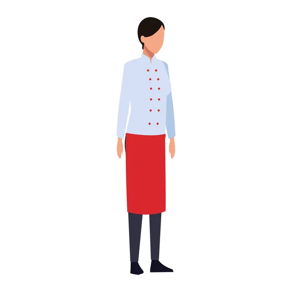 Kadın şef ayakta ikon, renkli tasarım — Stok Vektör