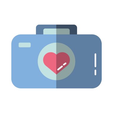 Sevgililer Gününüz kutlu olsun. Kalpli fotoğraf makinesi.