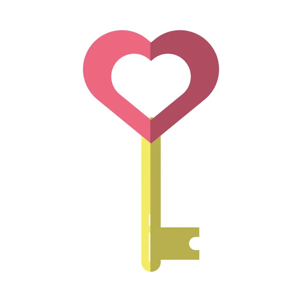 Heureux jour de la Saint Valentin porte clé avec coeur — Image vectorielle
