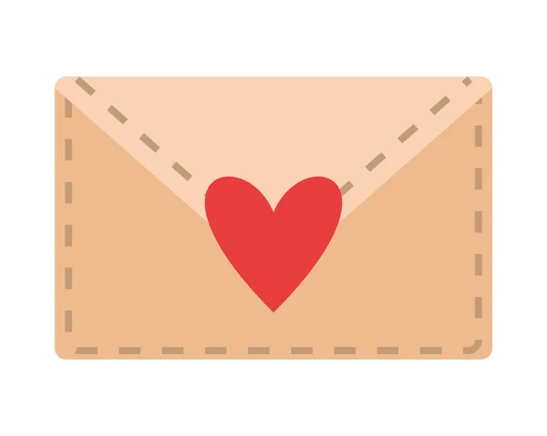 Šťastný Valentýn obálka se srdcem — Stockový vektor