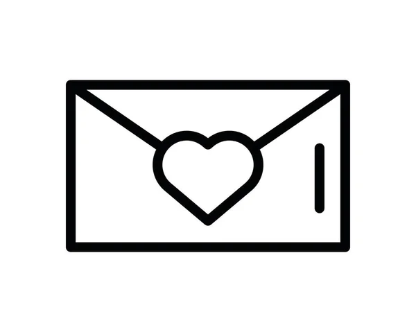 Gelukkige Valentijnsdag envelop met hart — Stockvector