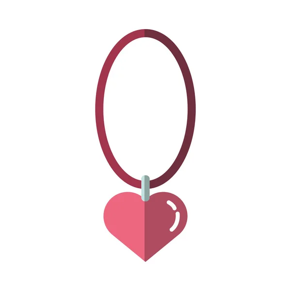 Felice giorno di San Valentino collana con cuore — Vettoriale Stock