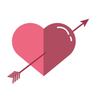 Mutlu sevgililer günü kalbi okla