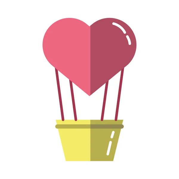 Glad Alla hjärtans dag ballong luft varmt hjärta — Stock vektor