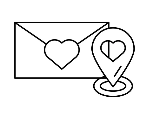 Feliz dia dos namorados envelope com coração —  Vetores de Stock