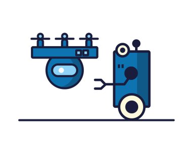 bir çift robot teknoloji simgesi