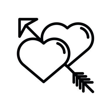 Mutlu sevgililer günü kalbi okla