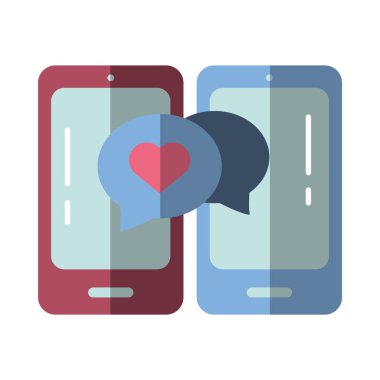 Sevgililer günün kutlu olsun. Kalpli akıllı telefon sohbeti.