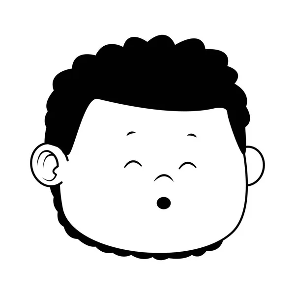 卡通男孩，有歌唱的表情，平面设计 — 图库矢量图片