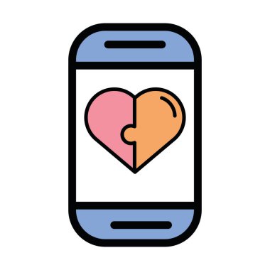 Sevgililer Günü 'nüz kutlu olsun. Kalpli akıllı telefon.