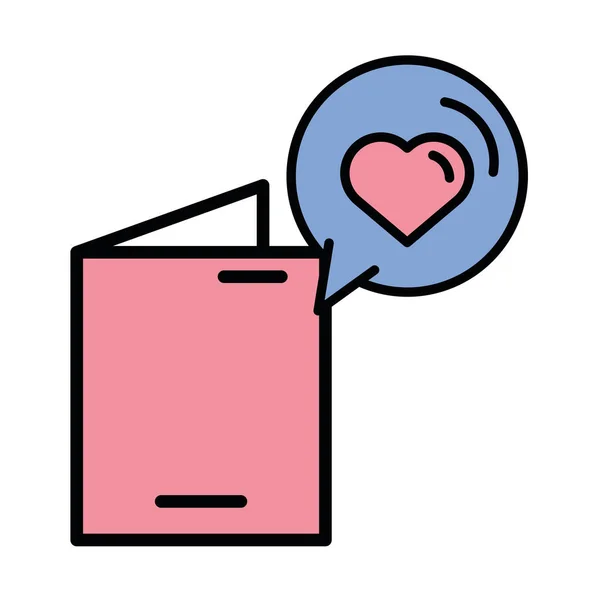Joyeux discours de la Saint-Valentin bulle avec icône de coeur — Image vectorielle