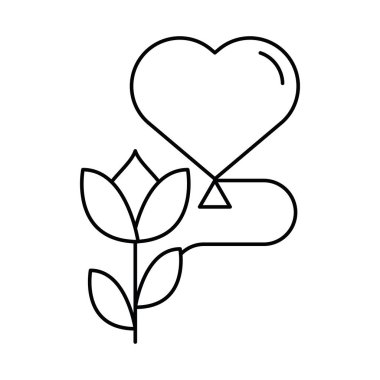 Sevgililer Günü 'nüz kutlu olsun. Balon helyum ve çiçek.