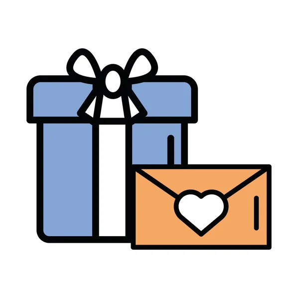 Glad Alla hjärtans dag kuvert med hjärta — Stock vektor