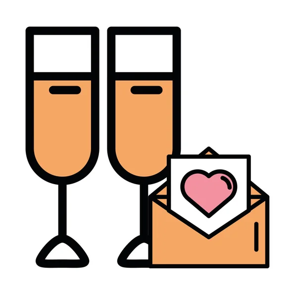 Glücklicher Valentinstag Umschlag mit Herz — Stockvektor
