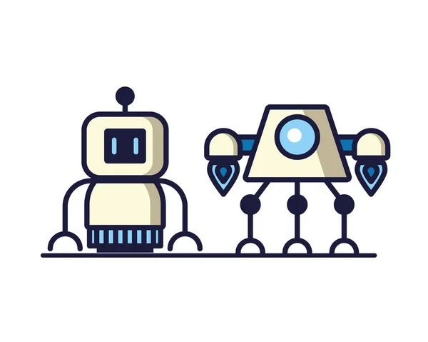 Par de robots iconos de la tecnología — Archivo Imágenes Vectoriales