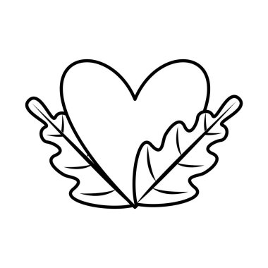 Yapraklı mutlu sevgililer günü kalbi.