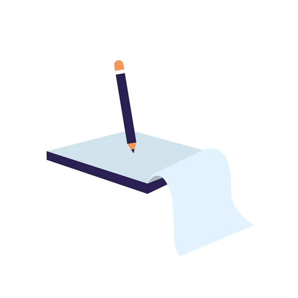 Ceruza és notebook ikon, színes dizájn — Stock Vector