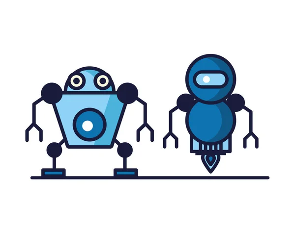 Paio di icone della tecnologia robot — Vettoriale Stock