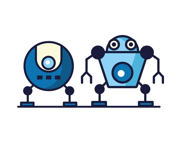 Dois ícones de tecnologia de robôs — Vetor de Stock