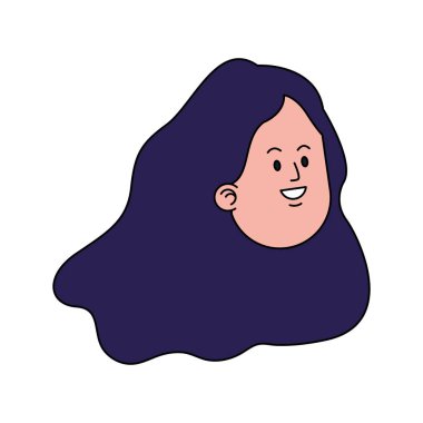 Mutlu kadın yüzü simgesi, renkli tasarım