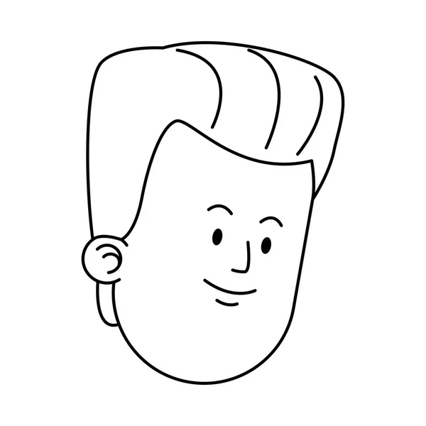 Cartoon man face icon, flat design — 스톡 벡터