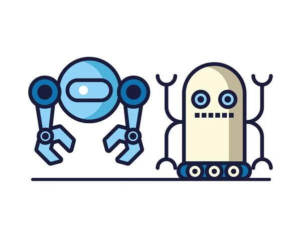 Paio di icone della tecnologia robot — Vettoriale Stock