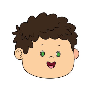 çizgi film sevimli çocuk yüzü simgesi