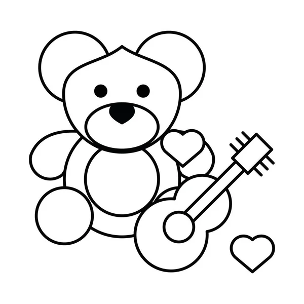 Joyeux Saint Valentin ours en peluche avec coeur — Image vectorielle