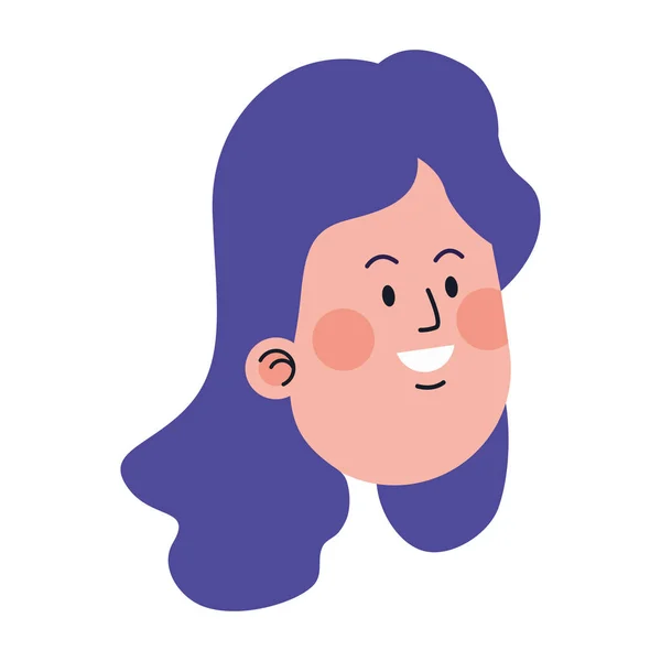 Mujer de dibujos animados icono de la risa, diseño colorido — Vector de stock