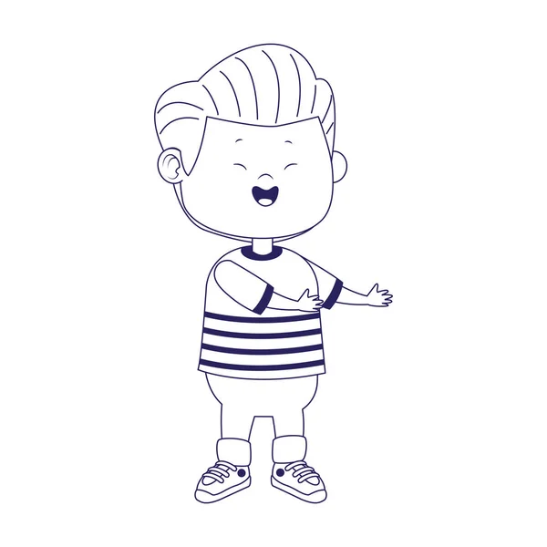 Cartoon happy boy with casual clothes, flat design — 스톡 벡터