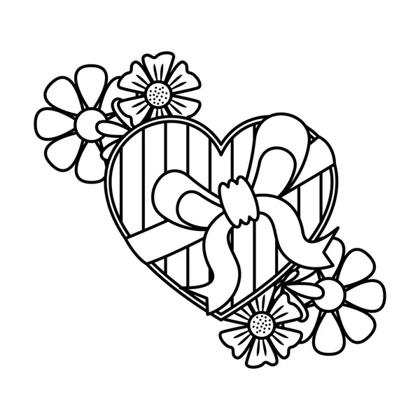 Heureux Valentines boîte de chocolat coeur jour — Image vectorielle