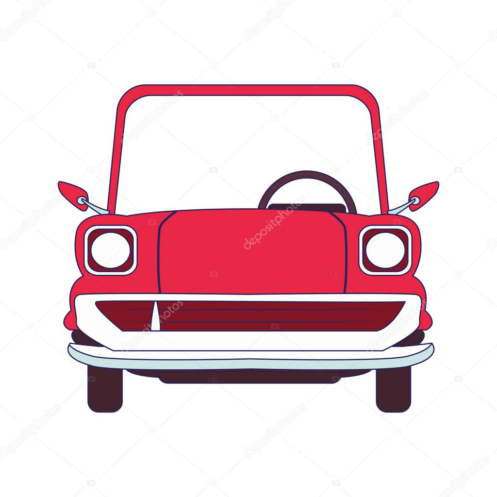 classic car icon, colorful design