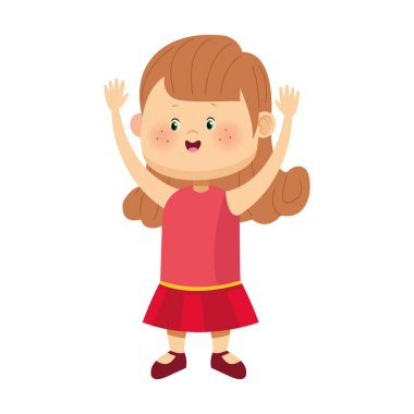 Güzel kız elbise ikonu giyiyor, renkli tasarım.