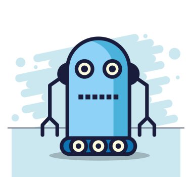 Tekerlek teknolojisi simgesi olan robot