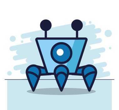 Üç ayak teknolojisi olan robot izole edilmiş simge