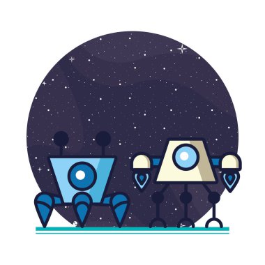 bir çift robot teknoloji simgesi