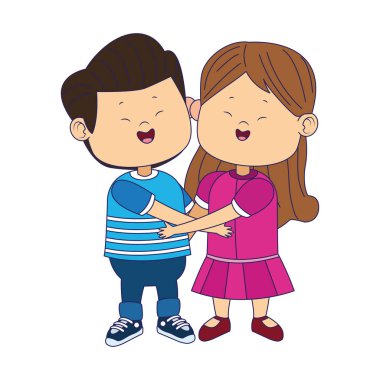 Mutlu kız ve erkek ikonu