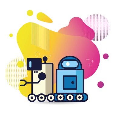 bir çift robot teknoloji simgesi