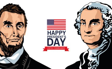 Lincoln ve Washington 'ın Başkanlık Günü posteri kutlu olsun.