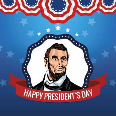 Abraham Lincoln 'la Mutlu Başkanlar Günü posteri