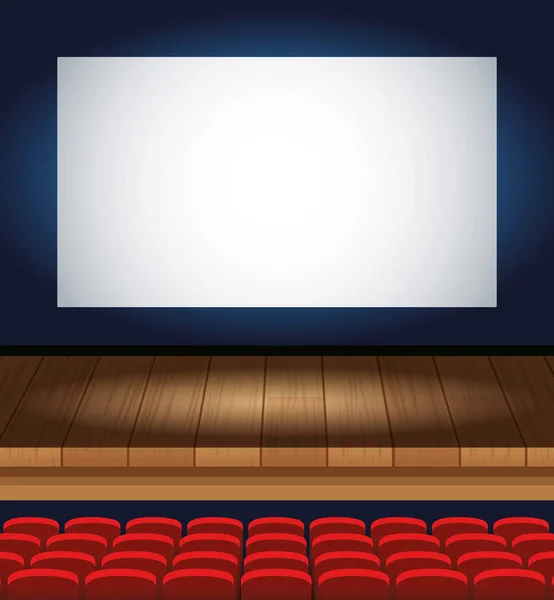Cinema entertainment with chairs and display scene — 스톡 벡터