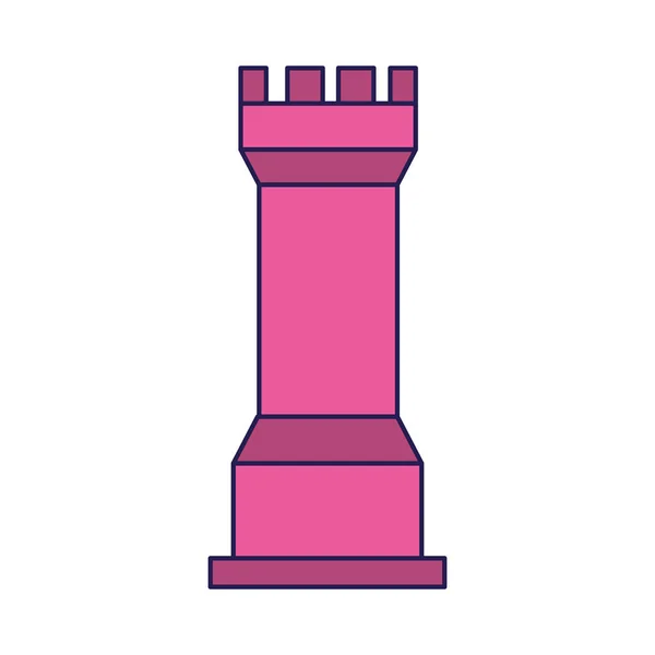 Icono de pieza de ajedrez torre, diseño colorido — Vector de stock
