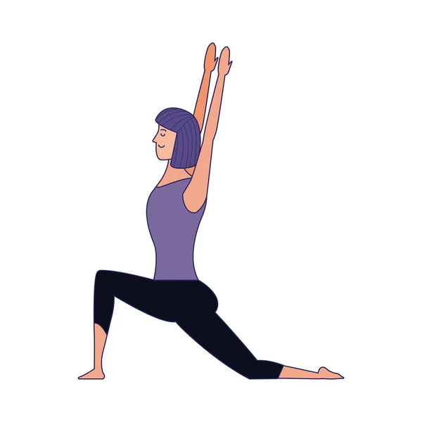 Žena cvičí jóga pozice — Stockový vektor